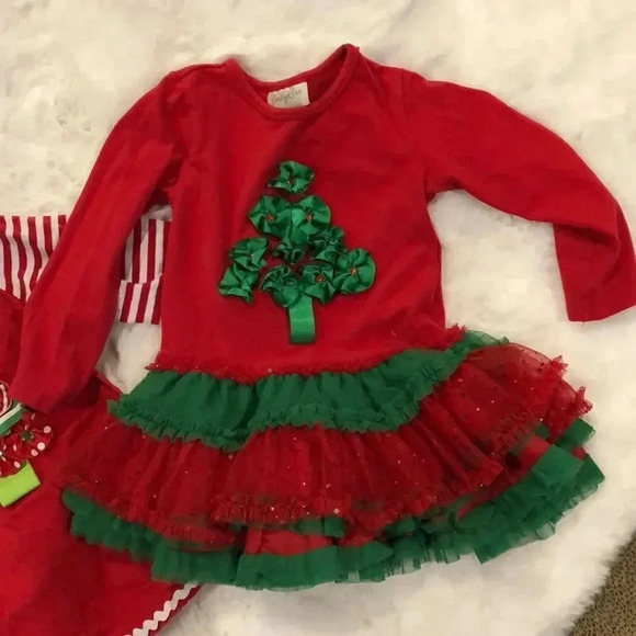 Bundle of 2 Christmas dresses, one Rare Editions size 3T, Emily Rose size 4 - Picture 1 of 8
